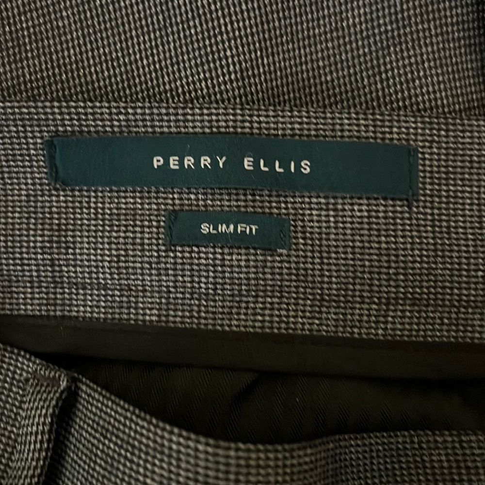 Grey plaid dress pants mens 34x30 slim fit semi new worn twice